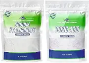 Myoc Cosmetic Grade – Boric Powder (200 GM / 7.05 Oz) & Sodium Hyaluronate (10GM /0.3 Oz) – Hydration Boost & Antibacterial Set