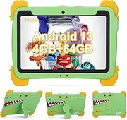 C idea Kids Tablets 10.1 inch,Android 13 Tablet for Kids,4GB RAM+64GB ROM(1TB TF), FHD Large Screen Tablet,6000mAh Children Tablet with Pen,Support 5G/2.4G WiFi(Green)