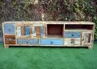 Vintage Industrial Retro Timber Entertainment Unit TV Stand Sideboard Cabinet
