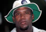 Devon Malcolm of England during the 4th Test match against Au- Old Cricket Photo