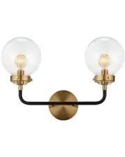 JONATHAN Y Designs Caleb 2-Light 12in Brass Wall Sconce