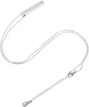 [ERINGOGO] Stylish Necklace for Couples Stainless Steel Bar Pendant Multifunctional Chain for Women Men