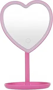 KASANOVA Fuchsia LED Heart Make-Up Mirror