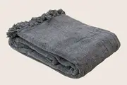 Acrylic Chenille Tassel Knitted Blanket Bed Sofa Throw Rug 150 x 200 cm (Grey)