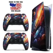 PS5 Disc Version Console & Controller Vinyl Skin Decal Wrap - Galaxy Outer Space