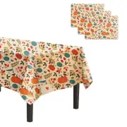 3 Pack Fall Tablecloth Disposable Plastic Thanksgiving Table Cover 54x108 Inch
