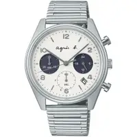在飛比找蝦皮商城優惠-agnes b. 法式風情太陽能計時熊貓手錶-38.4mm 