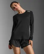 Aspire Long Sleeve, 2XU, XL, Black/White, Female
