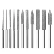 11PCS 1/8" Carbide Steel Diamond Burr Bits Grinding Rotary Tools Kit Accessories