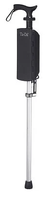 NEW Aron Folding Aluminium Tripod Cane Chair Portable Walking Stick Ta-Da Black.