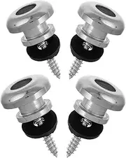 SWOOMEY Guitar Strap Lock Buttons 4pcs Locking Pins for Guitar Bass Ukulele Easy Install Metal Rubber