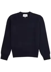Frame Waffle-knit Wool Jumper - Navy - L L