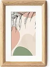 Axeman 4x6 Picture Frame - Solid White Oak Frame Matted to 3x5 - Rounded Corner Natural Oak Wood Picture Frames with Tempered Glass - Tabletop or Wall Mount Display