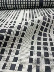 BTY Luum Equilux Solstic Cement & Gray Geometric Grid Upholstery Fabric