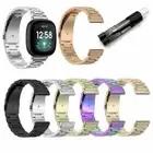 For Fitbit Sense / Fitbit Versa 3 Stainless Steel Watch Band Strap + Adjuster
