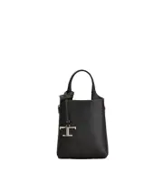 TOD'S $1295 Black Micro Leather Top Handle Bag New And Authentic