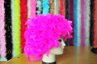 Wig Hot Pink Chandelle Feather Wig Raven Swan Coque Halloween Bird Costume Wig