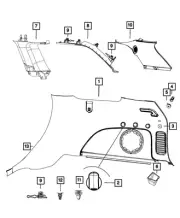 Genuine Mopar C Pillar Molding Right 1GP02HL1AC