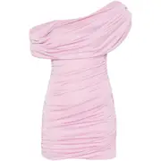 [Blumarine] Blumarine One-shoulder Draped Mini Dress 42 IT PINK