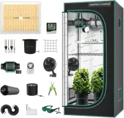 MARS HYDRO 3X3 Grow Tent Kit Complete TS1000 Dimmable Full Specturm 2.3X2.3X5...