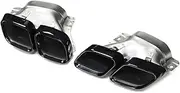304 Stainless Steel Quad Car Exhaust Tips Replacement Compatible For Benz C63 W206 S206 2022 2023 Muffler TailPipe Nozzle(Black)
