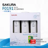 在飛比找momo購物網優惠-【SAKURA 櫻花】F0191 RO淨水器專用濾心-一年份