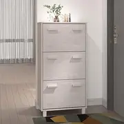 Shoe Cabinet, Shoe Storage Rack Shoe Organiser Shoe Cupboard Shoe Cabinet HAMAR White 59.5x35x117 cm Solid Wood Pine