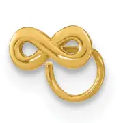 Avariah Solid 14K Yellow Gold 22 Gauge Infinity Nose Ring Body Jewelry - 8.28mm