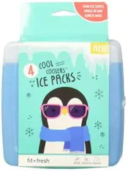 Fit & Fresh Cool Coolers Slim Reusable Ice Pack Set of 4 Multicolored Pack of 12