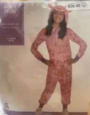 Giraffe Zipster Costume Halloween Pajamas Girls XL 14-16 Hooded Jumpsuit