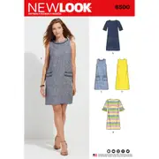 New Look Sewing Pattern 6500 Misses' Dress with Neckline, Sleeve, and Pocket Variations