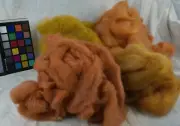 mixed 4 orange romney wool roving spin needle felting weave fiber arts