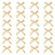 80 Pcs Mini Ribbon Bow 1.8 Inch Mini Fabric Satin Ribbon Champagne