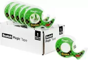 Scotch Magic Invisible Tape 6 Rolls with Dispensers - Gift Wrap & Repair for Chr