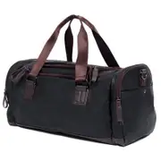Men Large Capacity PU Leather Travel Gym Bag Handbag Tote Duffle Shoulder Pouch BLACK COLOR