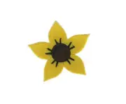Embroidery patch sew badge iron on glue transfer yellow flower daffodil