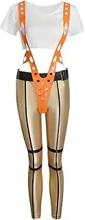 [LOADREAM] The 5th Fifth Element Role Play Leeloo Costume Orange Suspender Sexy Bodysuit Women Adults Christmas Party Gifts