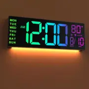 Large Digital Wall Clock with Remote Control Dual Alarm Big LED Screen Dispaly