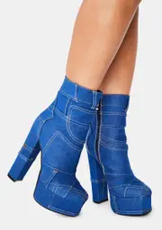 [AZALEA WANG] Valid Denim Booties