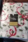Homewear Holly Berries & Ribbons Christmas Tablecloth 60" x 84" Oval - NEW