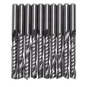 10Pcs Cnc Router Bits 3.175 X 22Mm Single Flute Spiral Carbide Cnc Router Bits