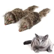 2pcs False Mouse Cat Pet Toys Cat Long-haired Tail Mice Mouse Toys Soft Plush Rabbit Fur Furry Plush Cat Toy For Pet Cats Dogs