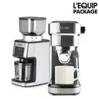 L'EQUIP Home Café Package/Coffee Machine(LCM-20BF02SS)+Grinder(LCG-C1802BK)