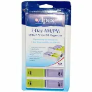 Apex 7-Day AM/PM Detach N' Go Pill Organizer with 7 Compartments 1 ct Pack of 6