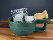3PC Set Men Faux Badger Hair Wooden Shaving Brush Plastic Mug Bowl gift Holidays