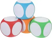 HOOTNEE 4Pcs Dry Erase Blank Dice DIY Teaching Aid for Games Fun Activities Erasable Design for Classroom Party Use