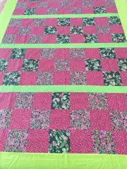 Unfinished Patchwork Quilt Project Cotton Fabric Quilt Top Single Bed