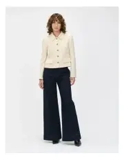 [Veronika Maine] European Lurex Tweed Jacket in White Gold