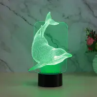 在飛比找Yahoo!奇摩拍賣優惠-外貿新款 海豚 3D小夜燈 裂紋觸控款 居家裝飾 燈 LED