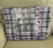 Vera Bradley Vera Cotton Tote Bag, Amethyst Plaid, NWT